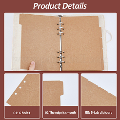 6 Sets 2 Colors A4/A5 Paper Binder Dividers&nbsp;DIY-FH0007-64B