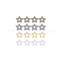16Pcs 4 Colors Polyester and Plastic Embroidery Lace Appliques&nbsp;DIY-GA0007-40