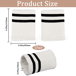 Stripe Pattern Cotton Tubular Knit Rib Cuff&nbsp;AJEW-WH0348-200A
