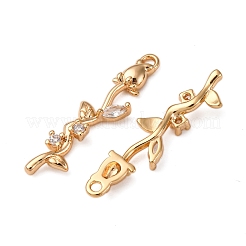Brass Micro Pave Clear Cubic Zirconia Pendants&nbsp;KK-Z112-43G
