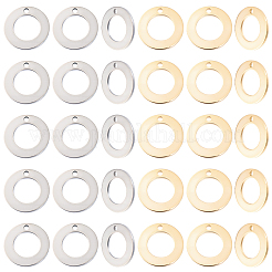 120Pcs 2 Colors 201 Stainless Steel Charms&nbsp;STAS-BC0010-54