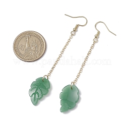Glass Leaf & 304 Stainless Steel Dangle Earrings for Women&nbsp;EJEW-JE06232