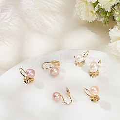 3 Pairs 3 Colors ABS Imitation Pearl Cuff Earrings&nbsp;EJEW-AN0004-65