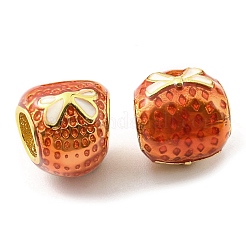 Christmas Brass Enamel European Beads&nbsp;KK-M247-30A-G