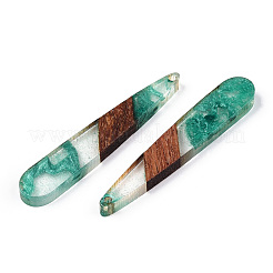 Transparent Resin & Walnut Wood Pendants&nbsp;RESI-ZX017-56