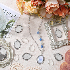 DIY Blank Oval Dome Pendant Making Kit&nbsp;DIY-SC0023-73