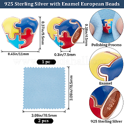 1Pc 925 Sterling Silver European Beads&nbsp;STER-BBC0005-76
