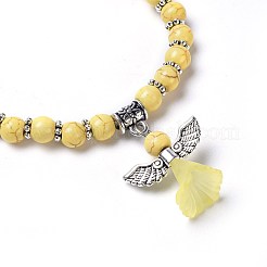 Dyed Synthetic Turquoise Beads Stretch Bracelets&nbsp;BJEW-JB04222-05