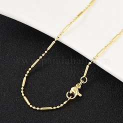 Brass Ball and Column Link Chains Necklace for Women&nbsp;NJEW-P265-22G