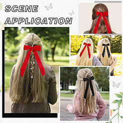 Big Bowknot Polyester Alligator Hair Clips&nbsp;AJEW-CP0008-42B-03
