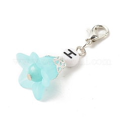 Frosted Flower Transparent Acrylic Pendant Decoration&nbsp;HJEW-JM00628-02