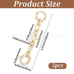 3Pcs Alloy Rectangle Link Bag Extender Chains&nbsp;PURS-BBC0001-05