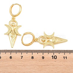 Brass Hoop Dangle Earrings&nbsp;EJEW-G471-47G-02