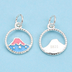 925 Sterling Silver Enamel Charms&nbsp;STER-T004-06S-02