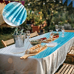 2Pcs 2 Style Gradient Summer Ocean Beach Burlap Table Runner&nbsp;AJEW-DR0001-17