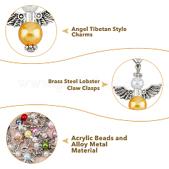 Angel Tibetan Style Alloy & Acrylic Pendant Decorations&nbsp;HJEW-AB00707