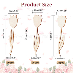 60Pcs 3 Style Unfinished Wood Sheet&nbsp;DIY-NB0008-47
