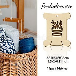 14Pcs 14 Style Plywood Thread Winding Boards&nbsp;WOOD-WH0060-03