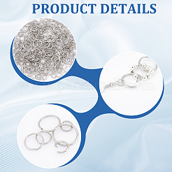 6 Styles 304 Stainless Steel Open Jump Rings&nbsp;STAS-UN0057-99