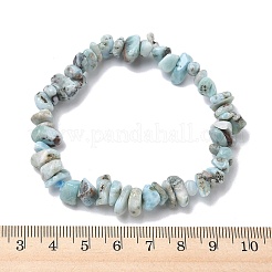 Natural Larimar Chip Beads Stretch Bracelets for Men Women&nbsp;BJEW-C145-01A