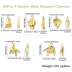 30Pcs 5 Styles Alloy Rhinestone Pendants&nbsp;FIND-CJ0002-42
