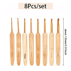 8Pcs Bamboo Handle Head Crochet Hook Set&nbsp;SENE-DJ0001-16