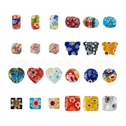 120Pcs 8 Style Handmade Millefiori Lampwork Beads Strands&nbsp;LAMP-KS0001-02