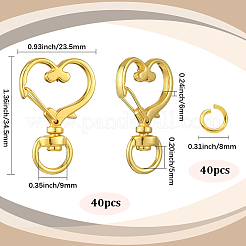 40Pcs Heart Zinc Alloy Swivel Lobster Clasps&nbsp;FIND-SP0001-20P