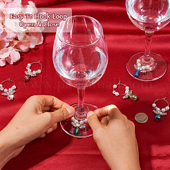14Pcs 7 Colors Angel Glass & Alloy Wine Glass Charms&nbsp;AJEW-TA0001-69