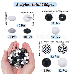 8 Styles Silicone Beads&nbsp;SIL-SC0003-08