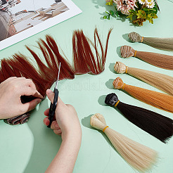 7Pcs 7 Colors Plastic Long Straight Hairstyle Doll Wig Hair&nbsp;DOLL-ME0001-06A