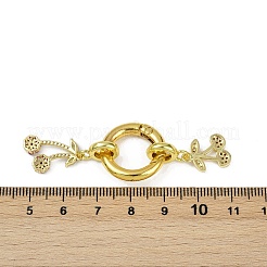 Brass Micro Pave Cubic Zirconia Spring Gate Rings&nbsp;KK-M322-07G
