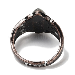 Natural Gemstone Horse Eye Adjustable Rings&nbsp;RJEW-K271-05R