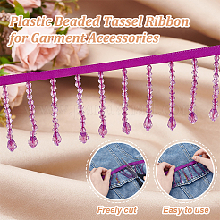 Acrylic & Polyester Lace Ribbon&nbsp;OCOR-WH0110-08B