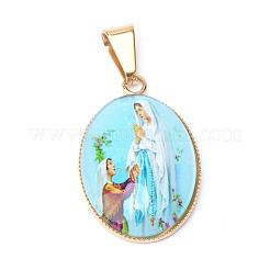 Virgin Mary Theme Glass Pendants&nbsp;GLAA-R193-GM