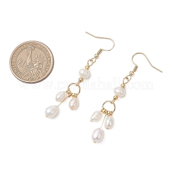 Oval Natural Cultured Freshwater Pearl Dangle Earrings&nbsp;EJEW-JE06889