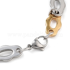 PVD Vacuum Plating 201 Stainless Steel Oval Link Chain Necklace & Bracelets Set&nbsp;SJEW-G083-14GP