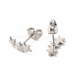 Non-Tarnish 304 Stainless Steel Star Stud Earrings for Women&nbsp;EJEW-C004-01P