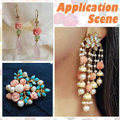 100Pcs 5 Colors Synthetic Coral Carved Beads&nbsp;CORA-SP0001-14