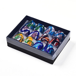 Handmade Lampwork Wide Band Rings&nbsp;RJEW-Q150-M02-B