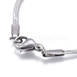 Non-Tarnish 304 Stainless Steel Flat Snake Chain Necklaces&nbsp;X-NJEW-F277-02B-P