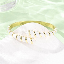 Snake Brass Enamel Cuff Bangles&nbsp;BJEW-A163-01G-01