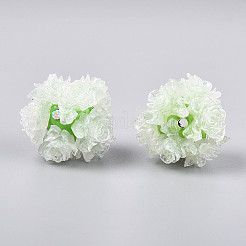 Polymer Clay Rhinestone Beads with Embossed Resin Roses&nbsp;RESI-T059-01A-05