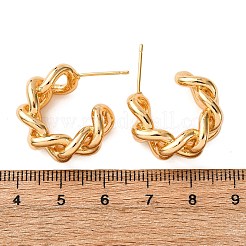 Brass C-Shaped Stud Earrings&nbsp;EJEW-A143-04G
