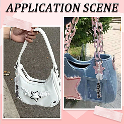 3Pcs 3 Styles 201 Stainless Steel String Bag & Iron with Glass Mirror & Alloy Bowknot Pendant Keychains&nbsp;HJEW-SC0003-30