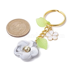 Flower Acrylic Imitation Gemstone Pendant Keychain&nbsp;KEYC-JKC00692-05