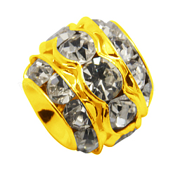 Brass Crystal Rhinestone Beads&nbsp;RB-9X10-2