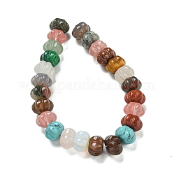 Natural & Synthetic Mixed Gemstone Pumpkin Beads Strands&nbsp;G-G142-A06-01