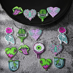 18pcs 9 styles Acrylic Pendant Halloween Terror Eye Beads Big Tongue Love Skeleton Hand Pendant DIY Jewelry Accessories&nbsp;JX817A