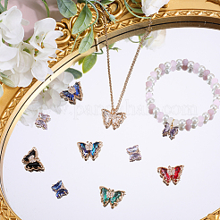 24Pcs 12 Styles Brass with Glass Pendants&nbsp;KK-SC0003-59